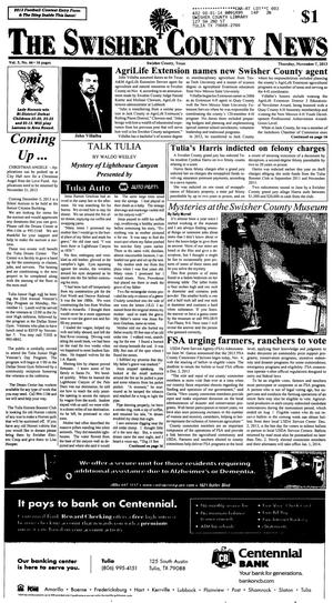 Primary view of object titled 'The Swisher County News (Tulia, Tex.), Vol. 5, No. 44, Ed. 1 Thursday, November 7, 2013'.