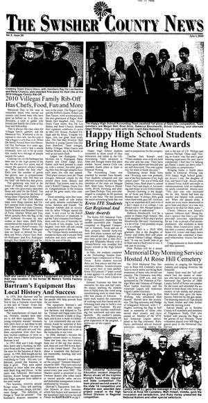 Primary view of The Swisher County News (Tulia, Tex.), Vol. 2, No. 20, Ed. 1 Tuesday, June 1, 2010
