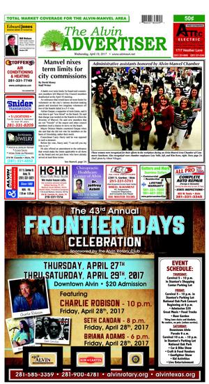 Primary view of object titled 'The Alvin Advertiser (Alvin, Tex.), Ed. 1 Wednesday, April 19, 2017'.