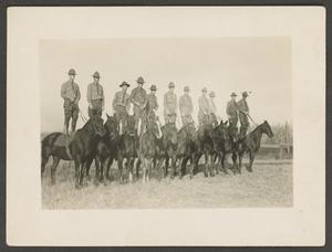 Primary view of object titled '[14th Calvary Standing on Horseback]'.