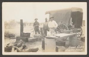 Primary view of object titled '[Three Men By Wagon]'.