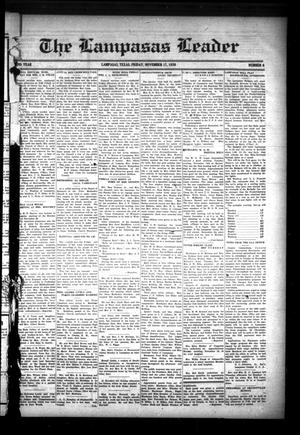 Primary view of object titled 'The Lampasas Leader (Lampasas, Tex.), Vol. [52], No. 6, Ed. 1 Friday, November 17, 1939'.