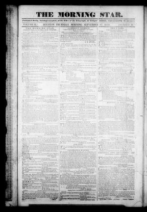 Primary view of The Morning Star. (Houston, Tex.), Vol. 2, No. 96, Ed. 1 Thursday, September 17, 1840