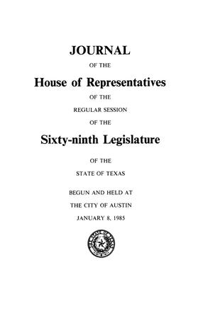 Primary view of object titled 'Journal of the House of Representatives of the Regular Session of the Sixty-Ninth Legislature of the State of Texas, Volume 2'.