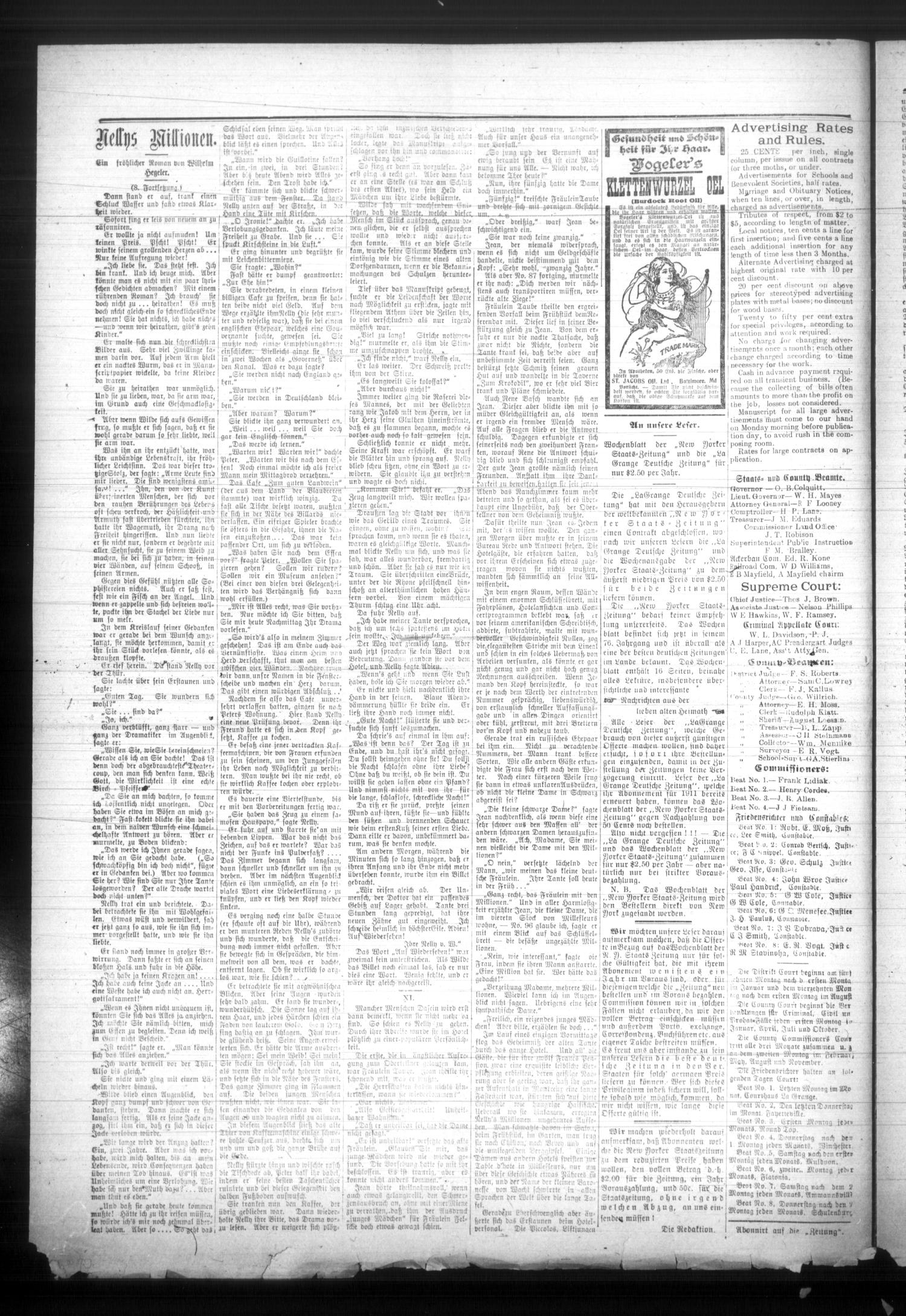 La Grange Deutsche Zeitung. (La Grange, Tex.), Vol. 23, No. 30, Ed. 1 Thursday, March 6, 1913
                                                
                                                    [Sequence #]: 2 of 8
                                                