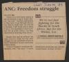 Primary view of [Clipping: ANC: Freedom struggle]