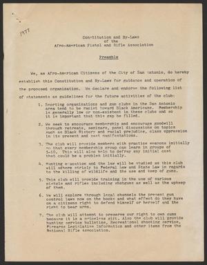 Primary view of object titled 'Constitution and Bylaws of the Afro-American Pistol and Rifle Association'.