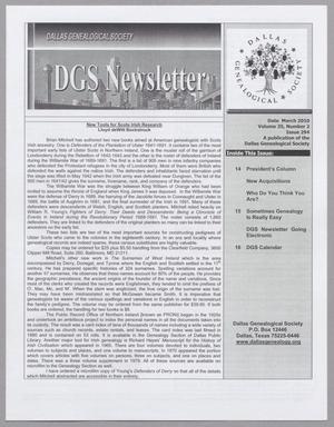 Primary view of object titled 'DGS Newsletter, Volume 35, Number 2, March 2010'.