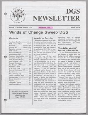 Primary view of object titled 'DGS Newsletter, Volume 19, Number 5, September 1995'.