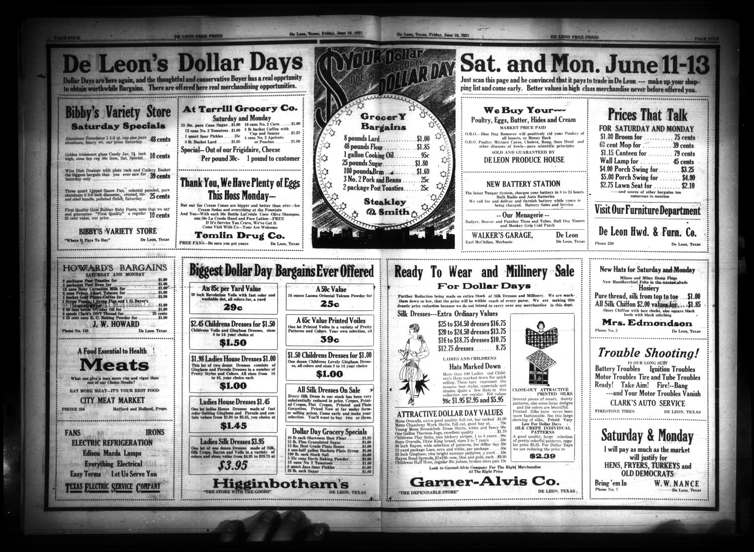 The DeLeon Free Press. (De Leon, Tex.), Vol. 38, No. 52, Ed. 1 Friday, June 10, 1927
                                                
                                                    [Sequence #]: 4 of 7
                                                