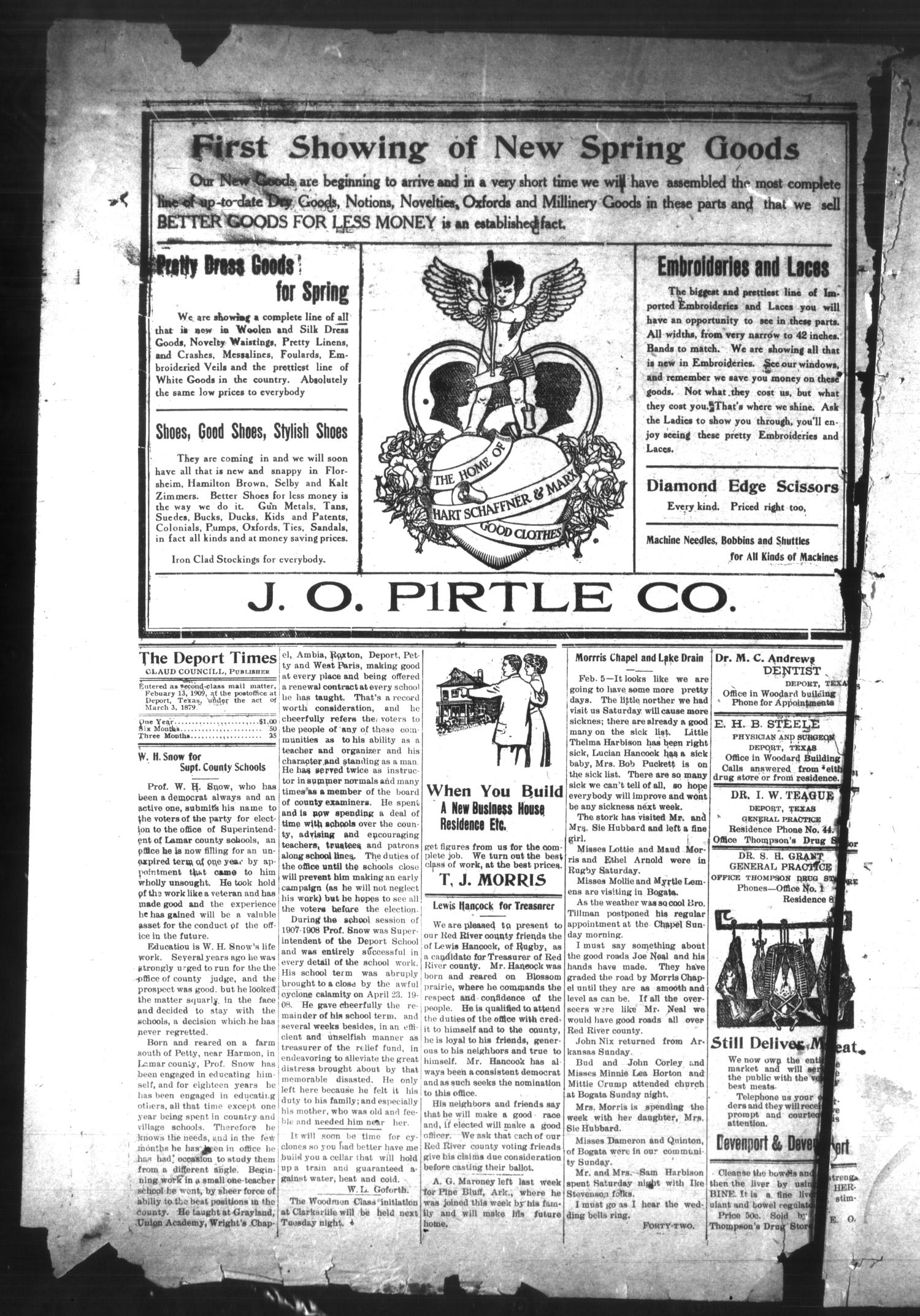 The Deport Times (Deport, Tex.), Vol. 4, No. 1, Ed. 1 Friday, February 9, 1912
                                                
                                                    [Sequence #]: 4 of 8
                                                