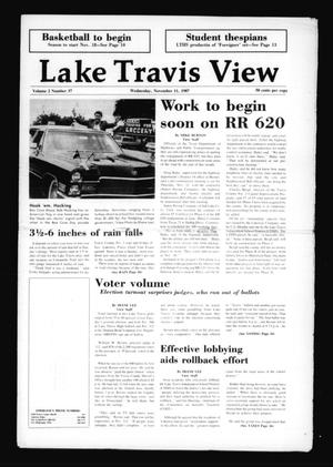 Primary view of object titled 'Lake Travis View (Austin, Tex.), Vol. 2, No. 37, Ed. 1 Wednesday, November 11, 1987'.