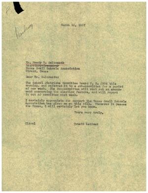 Primary view of object titled '[Letter from Truett Latimer to Moody H. Galbreath, March 14, 1957]'.
