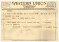 Letter: [Telegram from Clarence E. Williams, April 7, 1961]