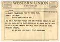 Letter: [Telegram from Mr. and Mrs. Lee Truett to Truett Latimer, April 10, 1…