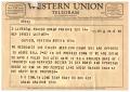 Thumbnail image of item number 1 in: '[Telegram from D. O. Tomlin, April 14, 1959]'.