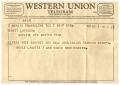 Letter: [Telegram from Doyle Lasater, April 7, 1961]