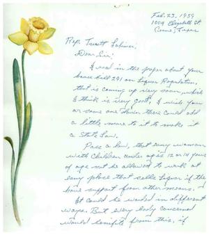 Primary view of object titled '[Letter from William L. Shaffer to Truett Latimer, February 23, 1959]'.