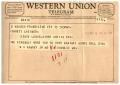 Letter: [Telegram from W. V. Ramsey, Jr. and V. H. Shoultz, March 13, 1959]