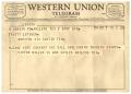 Letter: [Telegram from Victor Miller, April 7, 1961]