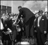 Primary view of [Hubert Humphrey Greets Fans From Tree Stump]