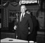 Photograph: [Henry Cabot Lodge Jr. Speaks at Microphone]