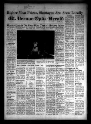 Primary view of object titled 'Mt. Vernon Optic-Herald (Mount Vernon, Tex.), Vol. 98, No. 46, Ed. 1 Thursday, August 2, 1973'.