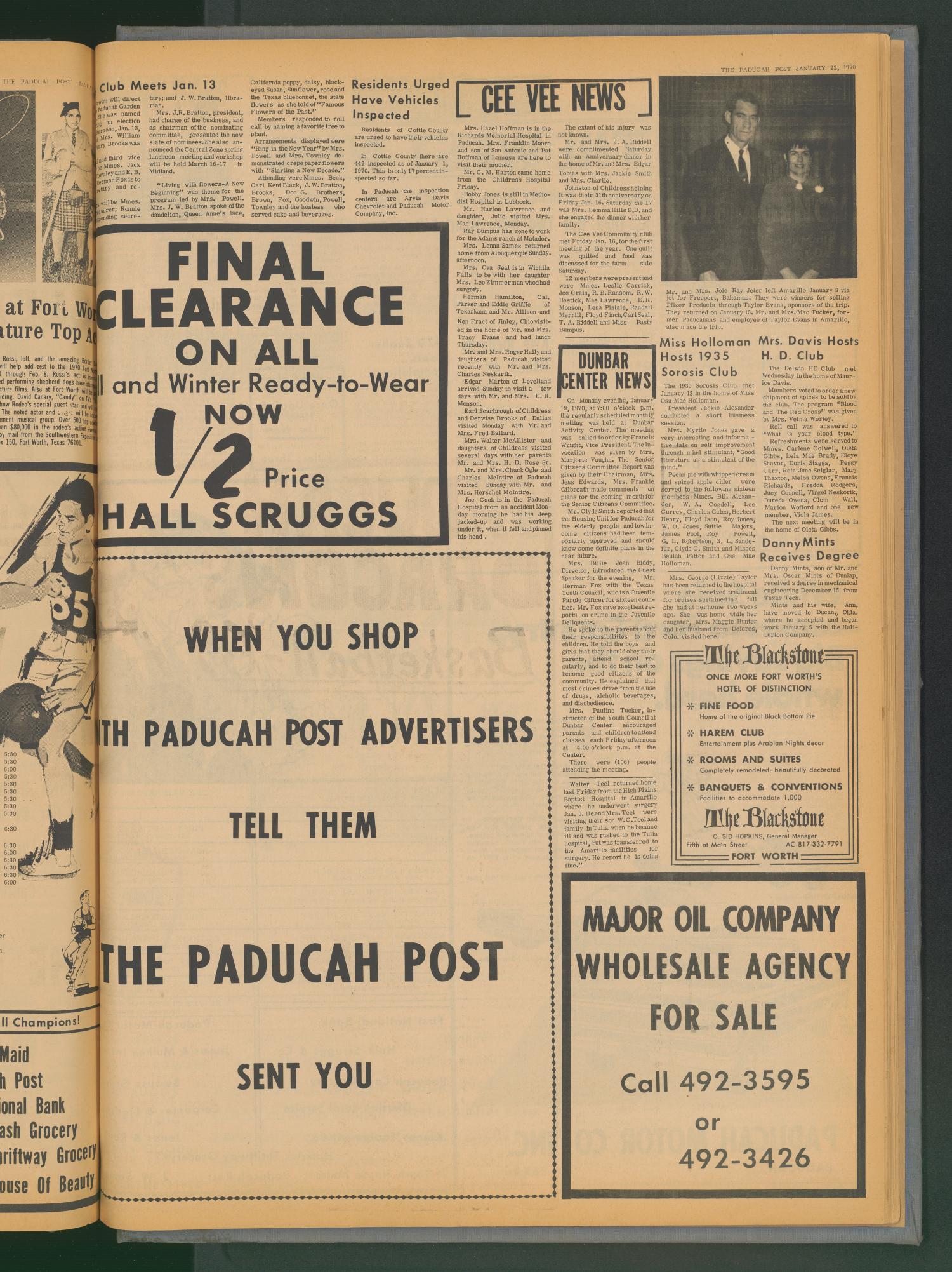 The Paducah Post (Paducah, Tex.), Vol. 63, No. 45, Ed. 1 Thursday, January 22, 1970
                                                
                                                    [Sequence #]: 3 of 8
                                                