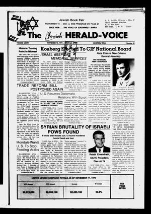 Primary view of object titled 'The Jewish Herald-Voice (Houston, Tex.), Vol. 69, No. 33, Ed. 1 Thursday, November 15, 1973'.
