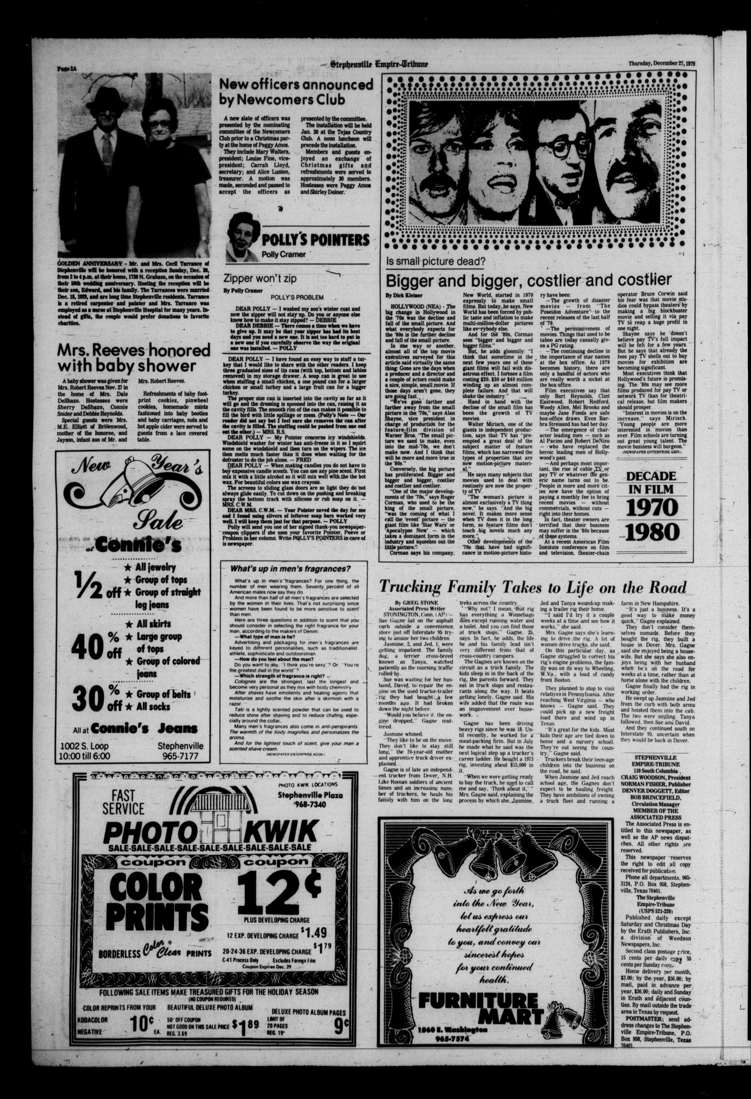 Stephenville Empire-Tribune (Stephenville, Tex.), Vol. 111, No. 112, Ed. 1 Thursday, December 27, 1979
                                                
                                                    [Sequence #]: 2 of 10
                                                