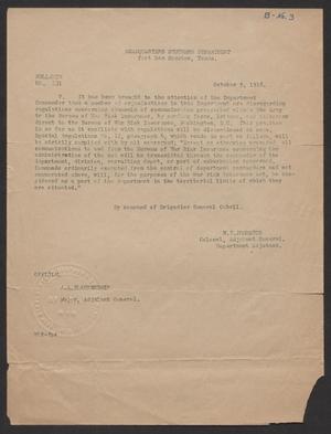 Primary view of object titled '[Fort Sam Houston Bulletin 131]'.