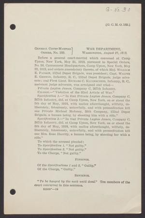 Primary view of object titled '[U.S. War Department General Court-Martial Orders 189]'.
