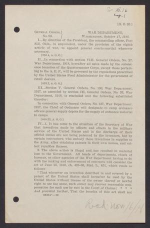Primary view of object titled '[U.S. War Department General Orders 93]'.