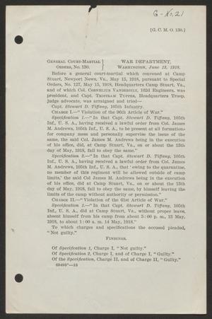 Primary view of object titled '[U.S. War Department General Court-Martial Orders 130]'.