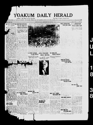 Primary view of object titled 'Yoakum Daily Herald (Yoakum, Tex.), Vol. 42, No. 90, Ed. 1 Monday, July 18, 1938'.