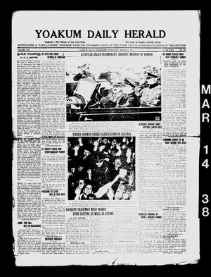 Primary view of object titled 'Yoakum Daily Herald (Yoakum, Tex.), Vol. 41, No. 290, Ed. 1 Monday, March 14, 1938'.
