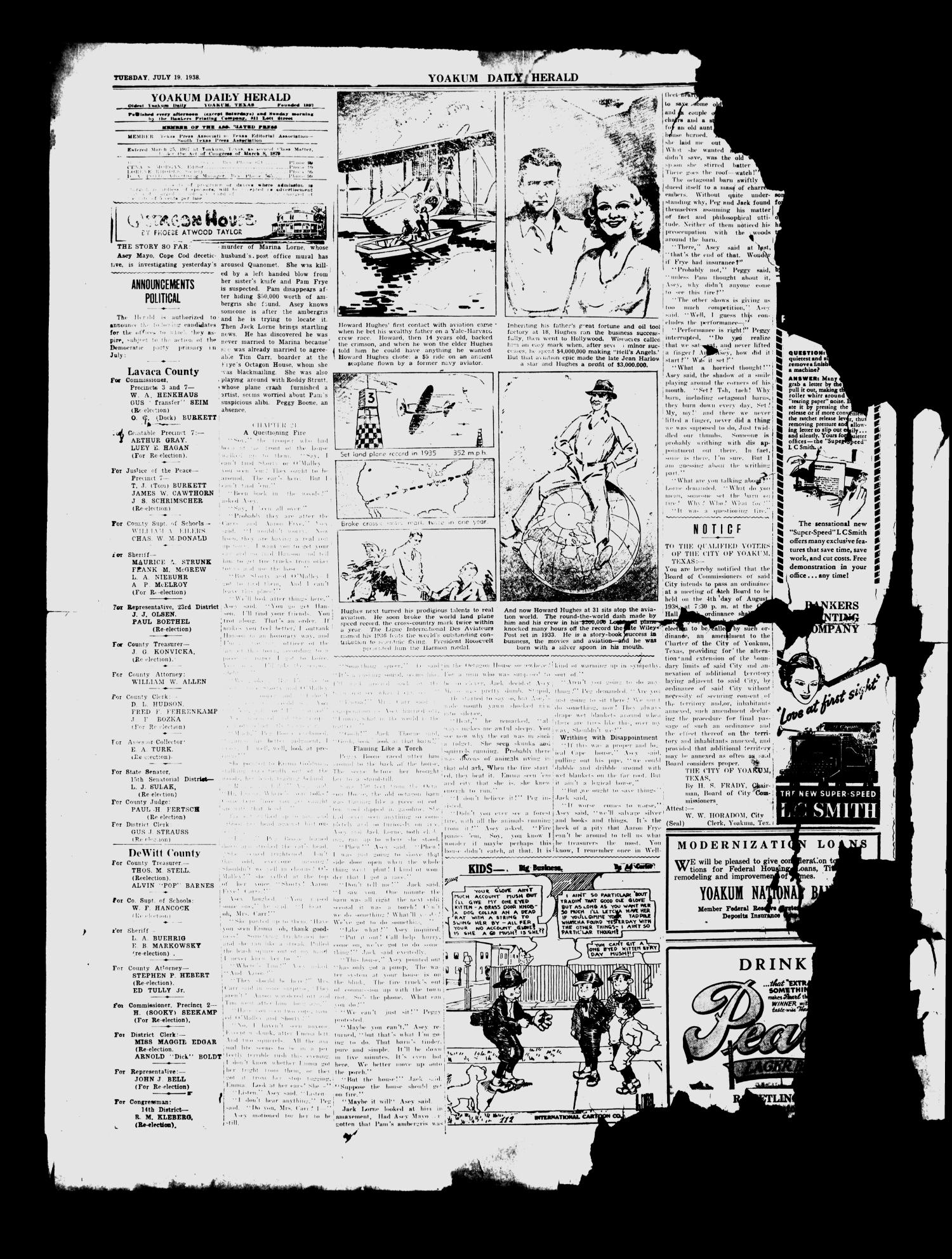 Yoakum Daily Herald (Yoakum, Tex.), Vol. [42], No. 91, Ed. 1 Tuesday, July 19, 1938
                                                
                                                    [Sequence #]: 2 of 4
                                                