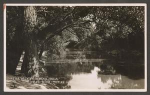 Primary view of object titled '[Postcard of "The Old Swimming Hole"]'.