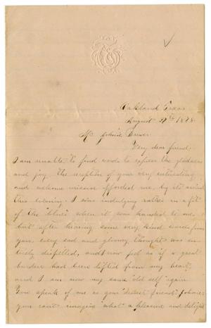 Primary view of object titled '[Letter from Emma Davis to John C. Brewer, August 27, 1878]'.