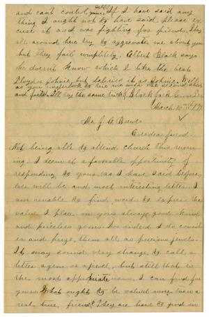 [Letter from Emma Davis to John C. Brewer, March 16, 1879]