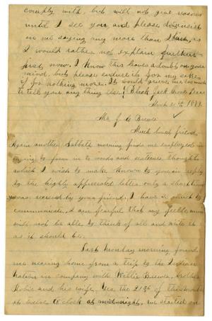 [Letter from Emma Davis to John C. Brewer, March 30, 1879]