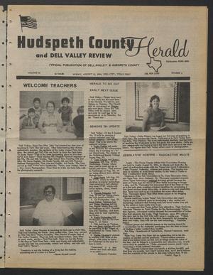 Primary view of object titled 'Hudspeth County Herald and Dell Valley Review (Dell City, Tex.), Vol. 28, No. 2, Ed. 1 Friday, August 31, 1984'.