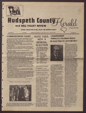 Primary view of Hudspeth County Herald and Dell Valley Review (Dell City, Tex.), Vol. 30, No. 10, Ed. 1 Friday, October 31, 1986