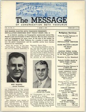 Primary view of object titled 'The Message, Volume 2, Number 21, February 1948'.