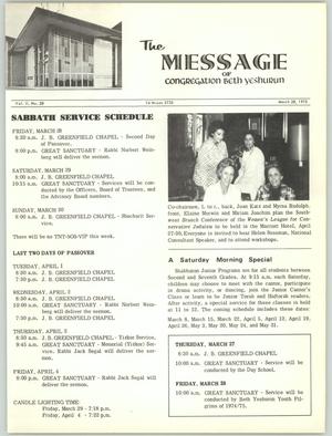 Primary view of object titled 'The Message, Volume 2, Number 28, March 1975'.