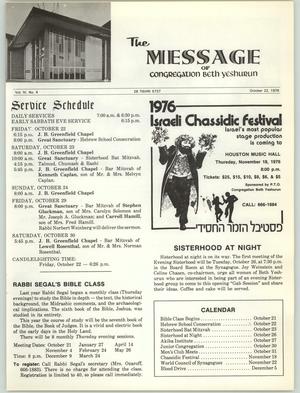 Primary view of object titled 'The Message, Volume 4, Number 4, October 1976'.