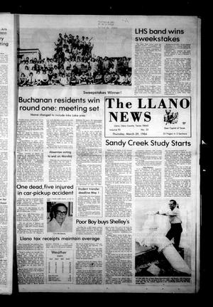 Primary view of object titled 'The Llano News (Llano, Tex.), Vol. 93, No. 22, Ed. 1 Thursday, March 29, 1984'.
