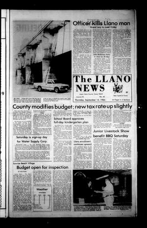 Primary view of object titled 'The Llano News (Llano, Tex.), Vol. 93, No. 46, Ed. 1 Thursday, September 13, 1984'.
