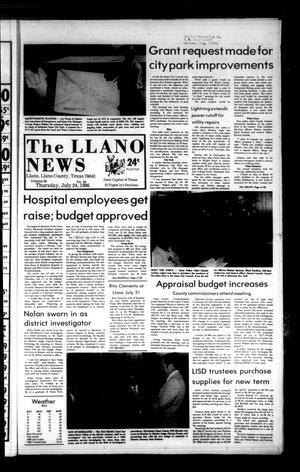 Primary view of The Llano News (Llano, Tex.), Vol. 95, No. 39, Ed. 1 Thursday, July 24, 1986