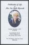 Pamphlet: [Funeral Program for Ira Belle Wysacki, September 4, 2012]